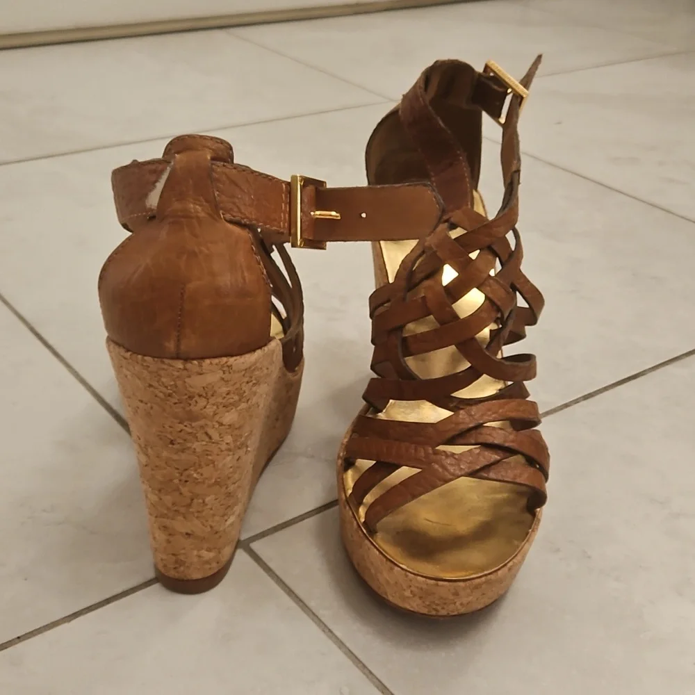 Tory Burch Tan Wedge Sandals